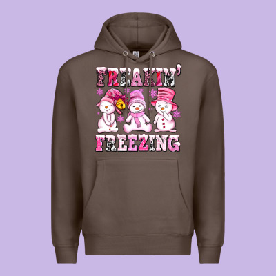 Freaking Freezing With Snowmans Premium Hoodie Designed By Adodesignshop