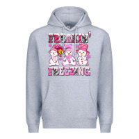 Heather Grey freaking freezing with Snowmans Premium Hoodie - AdoDesignShop