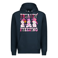 Navy freaking freezing with Snowmans Premium Hoodie - AdoDesignShop