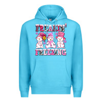 Ocean Blue freaking freezing with Snowmans Premium Hoodie - AdoDesignShop