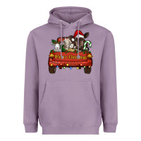 Lavender Merry Christmas Truck Farm Animals Heavyweight Hoodie - RanaPortraitStore