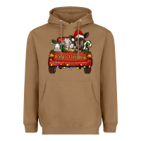 Merry Christmas Truck Farm Animals Heavyweight Hoodie | Teevron