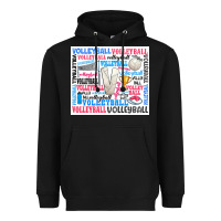 Black volleyball Heavyweight Hoodie - Zillion Design Studio