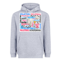 Heather Grey volleyball Heavyweight Hoodie - Zillion Design Studio