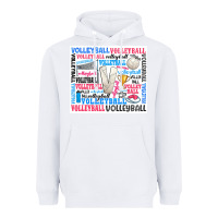 White volleyball Heavyweight Hoodie - Zillion Design Studio