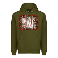 Army Green baseball leopard background Premium Hoodie - RanaPortraitStore
