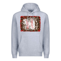 Heather Grey baseball leopard background Premium Hoodie - RanaPortraitStore