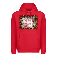 Red baseball leopard background Premium Hoodie - RanaPortraitStore