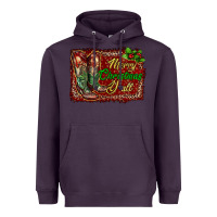 Plum Merry Christmas Y'all Boots Heavyweight Hoodie - RanaPortraitStore