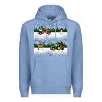 Colony Blue christmas snow truck seamless pattern Premium Hoodie - BundleAndBundleShop