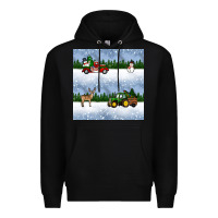 Black christmas snow truck seamless pattern Premium Hoodie - BundleAndBundleShop