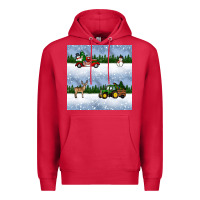 Cardinal christmas snow truck seamless pattern Premium Hoodie - BundleAndBundleShop