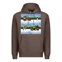 Coffee christmas snow truck seamless pattern Premium Hoodie - BundleAndBundleShop