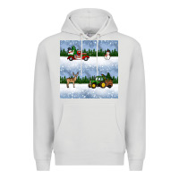 Dove Grey christmas snow truck seamless pattern Premium Hoodie - BundleAndBundleShop
