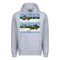 Heather Grey christmas snow truck seamless pattern Premium Hoodie - BundleAndBundleShop