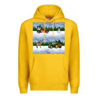 Lemon christmas snow truck seamless pattern Premium Hoodie - BundleAndBundleShop