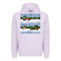Lilac christmas snow truck seamless pattern Premium Hoodie - BundleAndBundleShop