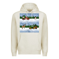 Oatmeal Heather christmas snow truck seamless pattern Premium Hoodie - BundleAndBundleShop