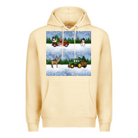 Pina Colada christmas snow truck seamless pattern Premium Hoodie - BundleAndBundleShop