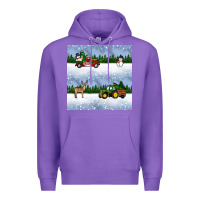 Purple christmas snow truck seamless pattern Premium Hoodie - BundleAndBundleShop