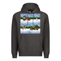 Smoke christmas snow truck seamless pattern Premium Hoodie - BundleAndBundleShop
