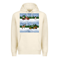 Tofu christmas snow truck seamless pattern Premium Hoodie - BundleAndBundleShop