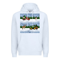 White christmas snow truck seamless pattern Premium Hoodie - BundleAndBundleShop