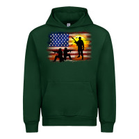 Forest Green american flag soldier sunset Urban Hoodie - JahusDesignShop