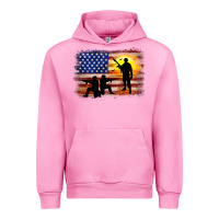 Fuchsia Pink american flag soldier sunset Urban Hoodie - JahusDesignShop