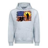 Heather Grey american flag soldier sunset Urban Hoodie - JahusDesignShop