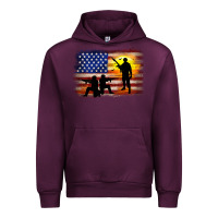 Mauve Wine american flag soldier sunset Urban Hoodie - JahusDesignShop