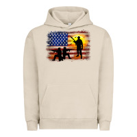 Pigment French Oak american flag soldier sunset Urban Hoodie - JahusDesignShop