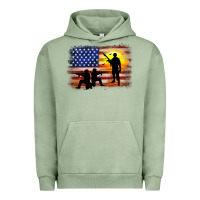 Pigment Oil Green american flag soldier sunset Urban Hoodie - JahusDesignShop