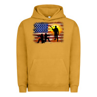 Pigment Peanut Butter american flag soldier sunset Urban Hoodie - JahusDesignShop