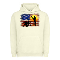 Pigment Pistachio american flag soldier sunset Urban Hoodie - JahusDesignShop