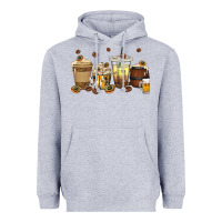 Heather Grey beer coffee cups Heavyweight Hoodie - texasbilliewilder