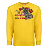 Lemon my valentine has paws french bulldog Premium Sweatshirt - RanaPortraitStore