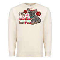Sandshell my valentine has paws french bulldog Premium Sweatshirt - RanaPortraitStore