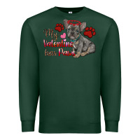 Sports Green my valentine has paws french bulldog Premium Sweatshirt - RanaPortraitStore
