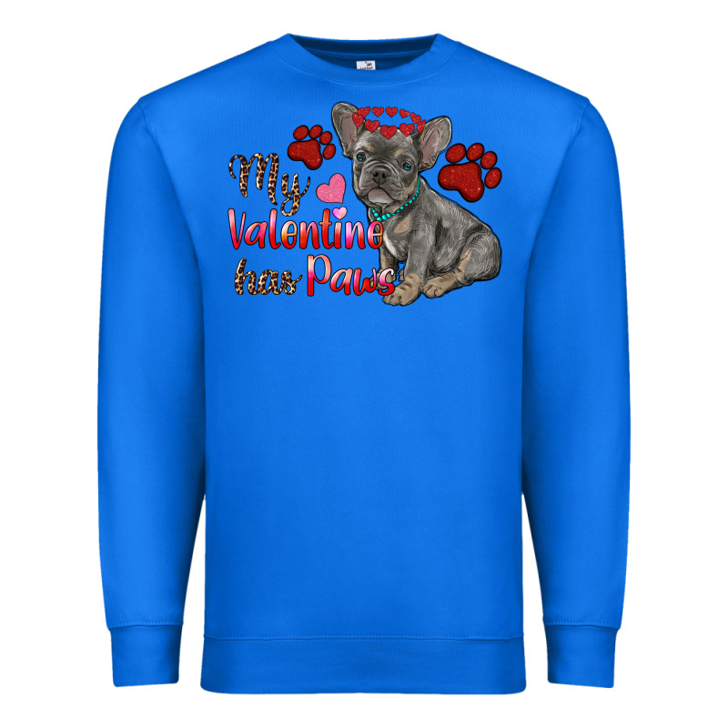 My Valentine Has Paws French Bulldog Premium Sweatshirt by RanaPortraitStore | Teevron
