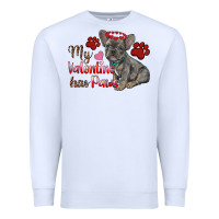 White my valentine has paws french bulldog Premium Sweatshirt - RanaPortraitStore