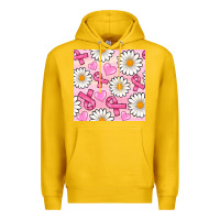 Lemon breast cancer awareness with daisy and heart seamless pattern Premium Hoodie - BundleAndBundleShop