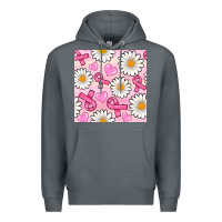Rock breast cancer awareness with daisy and heart seamless pattern Premium Hoodie - BundleAndBundleShop