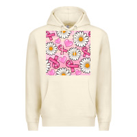 Sandshell breast cancer awareness with daisy and heart seamless pattern Premium Hoodie - BundleAndBundleShop