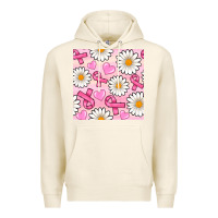 Tofu breast cancer awareness with daisy and heart seamless pattern Premium Hoodie - BundleAndBundleShop