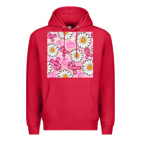 Cardinal breast cancer awareness with daisy and heart seamless pattern Premium Hoodie - BundleAndBundleShop