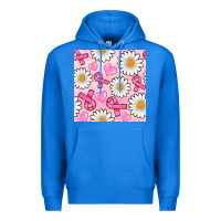 True Royal breast cancer awareness with daisy and heart seamless pattern Premium Hoodie - BundleAndBundleShop