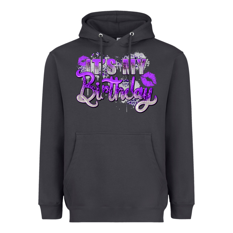 Purple Its My Birthday Heavyweight Hoodie by Zillion Design Studio | Teevron
