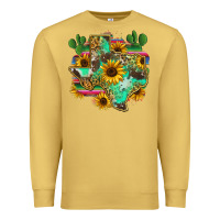 Antique Gold texas map Premium Sweatshirt - Zillion Design Studio
