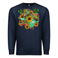 Navy texas map Premium Sweatshirt - Zillion Design Studio